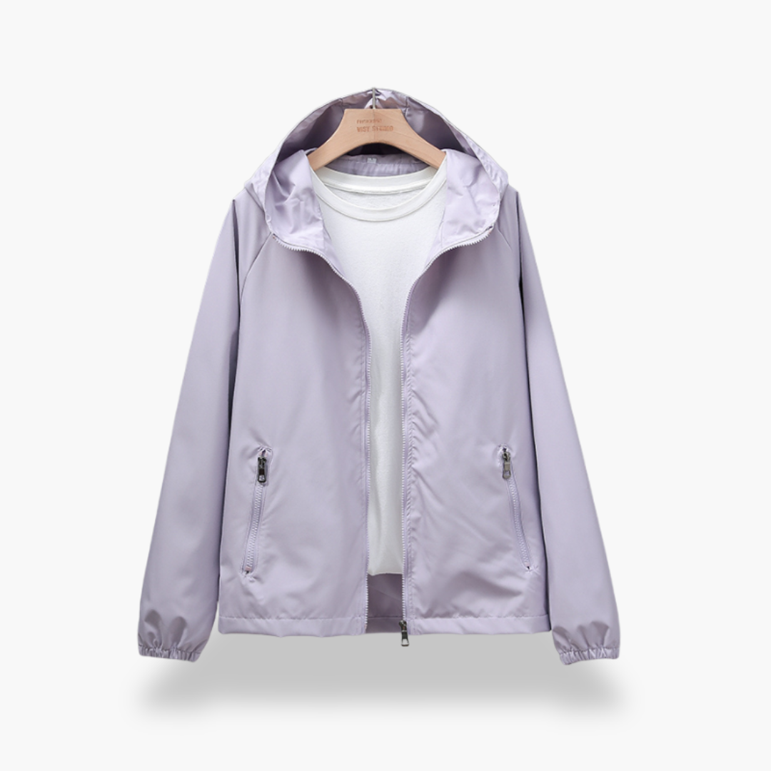 Giacca Impermeabile da Donna con Cappuccio e Zip | Altivaro