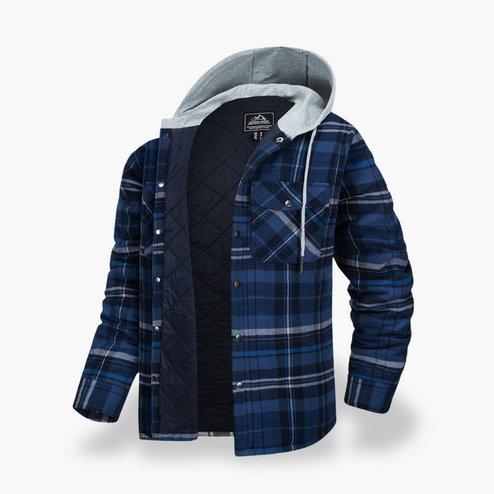 Men's Winter Plaid Jacket Lined with Hood | Altivaro