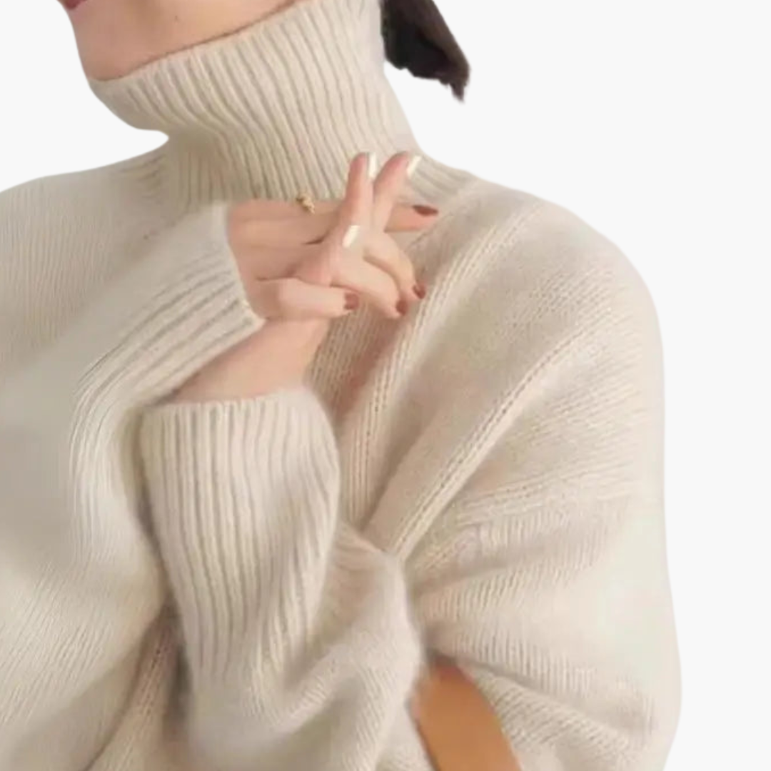 Maglione donna in cashmere con collo alto | Altivaro
