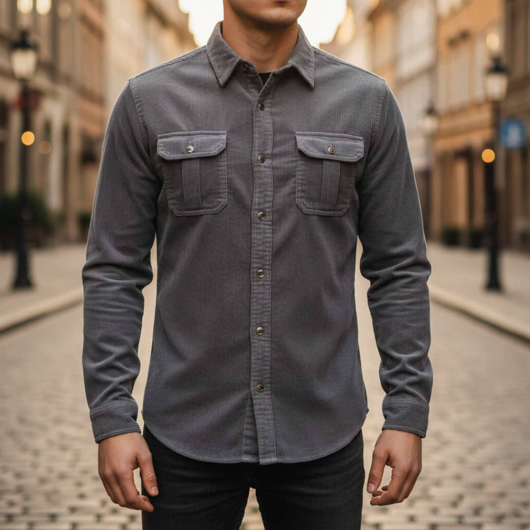 Camicia Uomo Cotone Tascata Maniche Lunghe | Altivaro