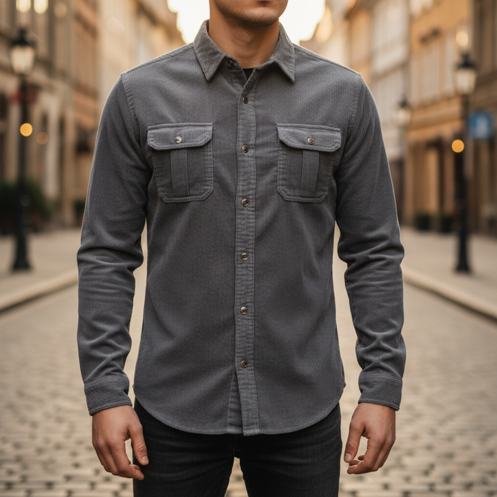 Camicia Uomo Cotone Tascata Maniche Lunghe | Altivaro