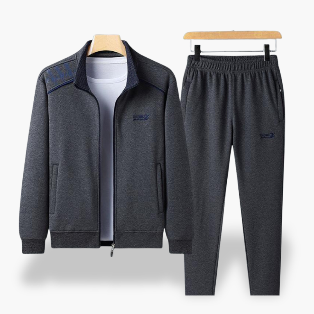 Tuta sportiva uomo in cotone con zip e logo | Altivaro