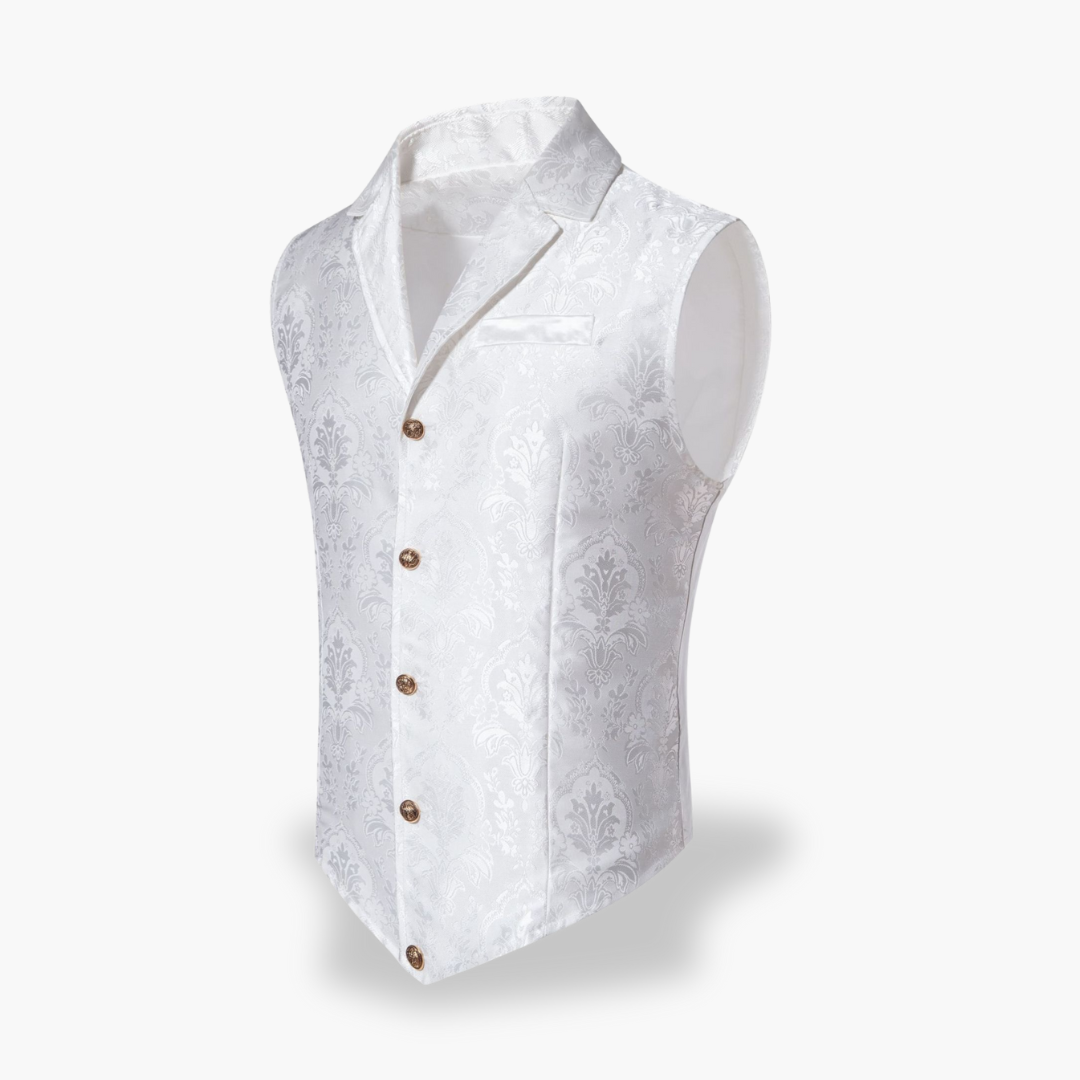 Gilet Uomo da Cerimonia in Raso Jacquard con Bottoni | Altivaro