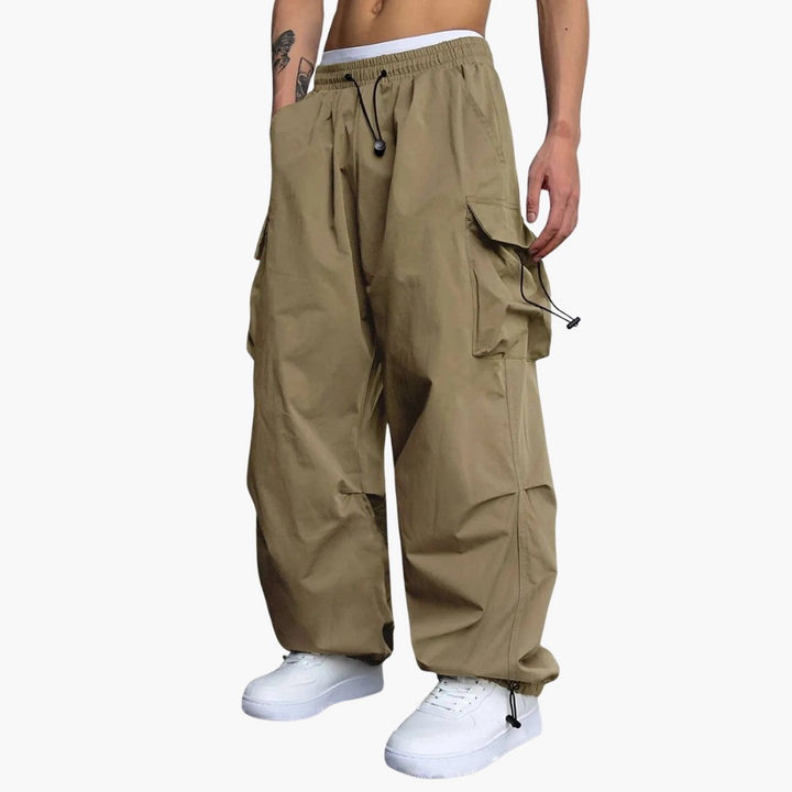 Pantaloni Cargo Uomo Larghi Paracadute Streetwear | Altivaro