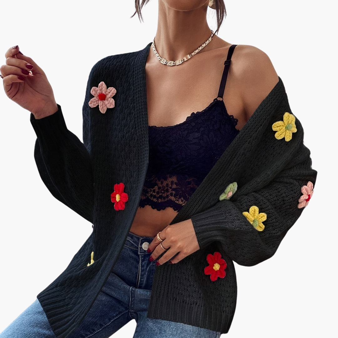 Cardigan Donna con Motivo Floreale | Altivaro