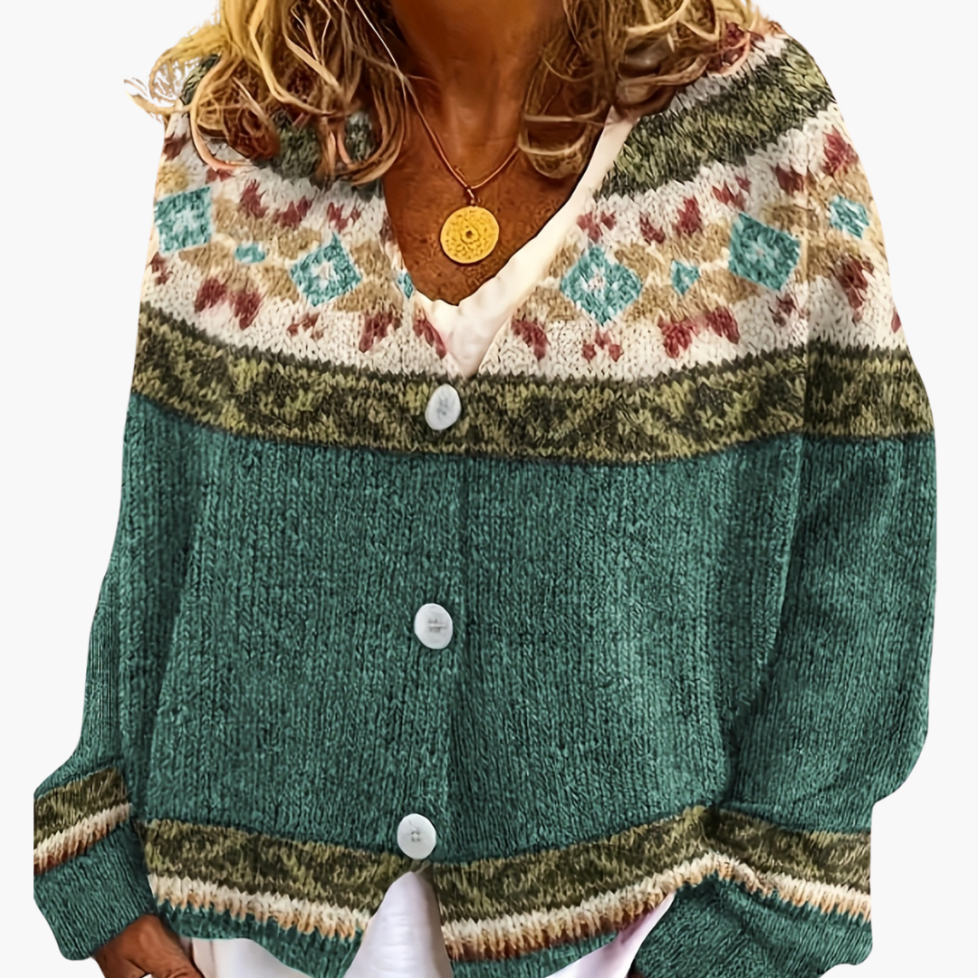 Cardigan Donna con Motivo Intrecciato e Multicolore | Altivaro
