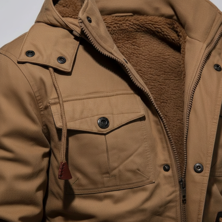 Herren Parka Jacke mit Kapuze und Futter | Altivaro