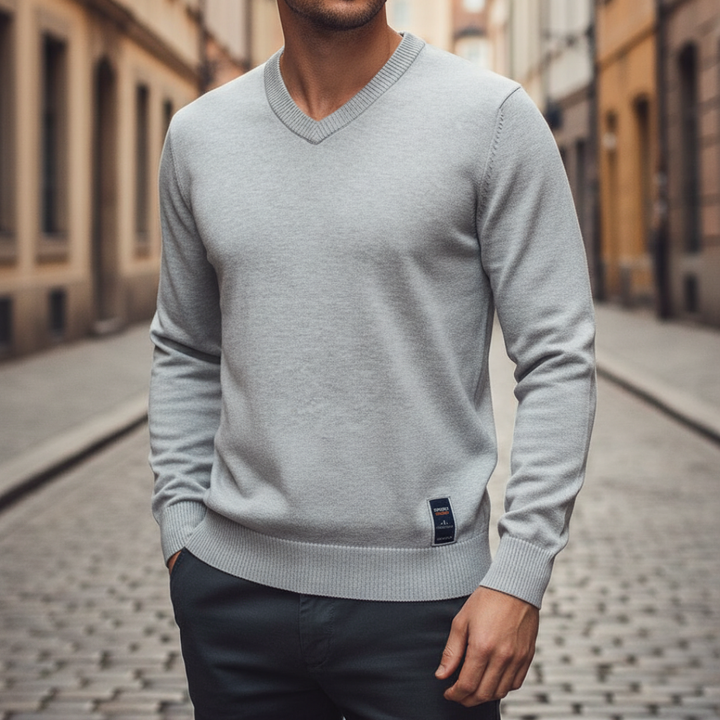 Herrenpullover Baumwolle V-Ausschnitt Leicht | Altivaro