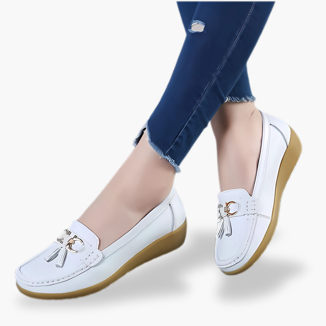 Mocassini Ortopedici Donna Altivaro Pelle Bianca Comfort | Altivaro-Altivaro