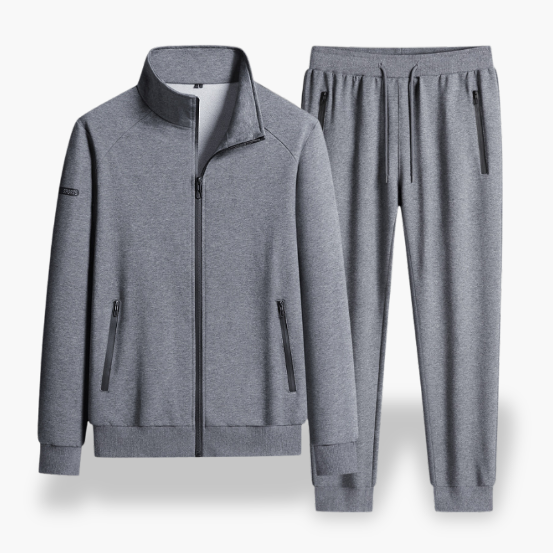 Uomo Tuta sportiva in cotone con zip e logo | Altivaro