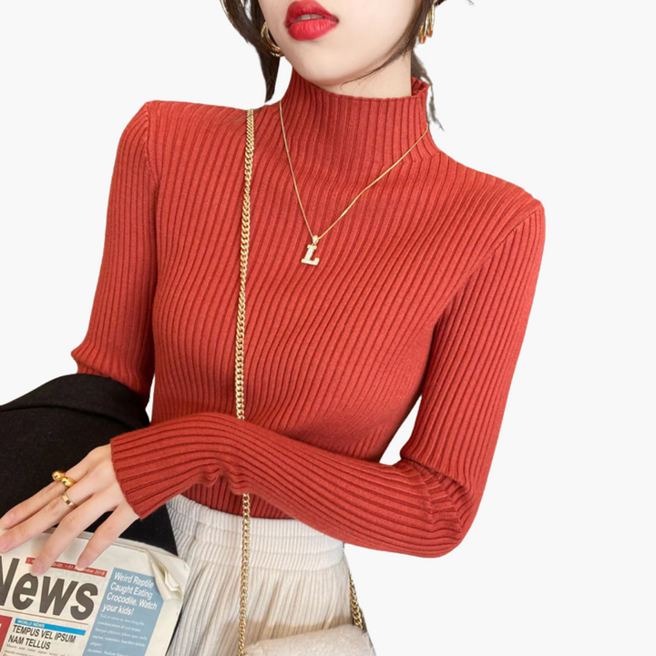 Maglione Donna a Righe con Collo Alto | Altivaro