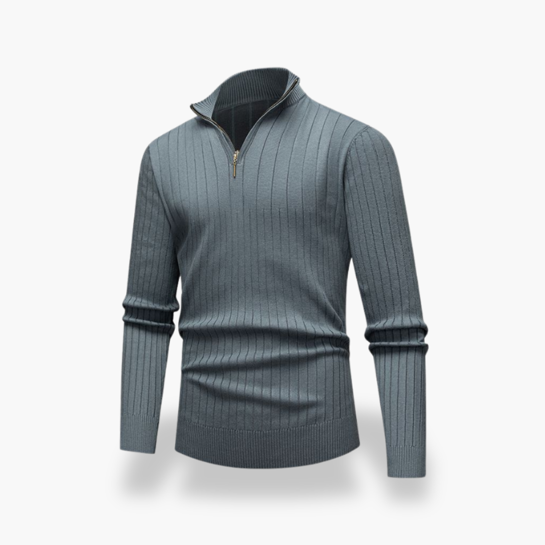 Maglione Uomo Lana Zip Collo Alto | Altivaro