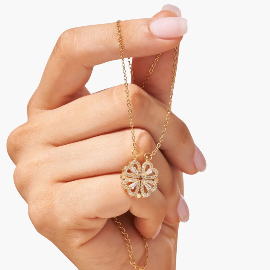Collana Fiore con Cuori e Strass | Altivaro