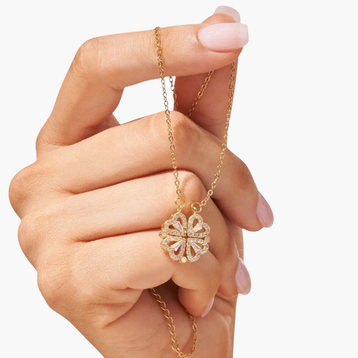 Collana Fiore con Cuori e Strass | Altivaro