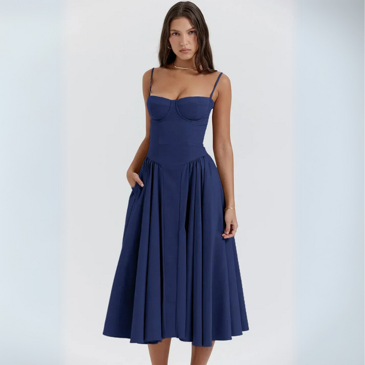 Vestito Midi Donna Bustier Spalline Sottili Festa | Altivaro