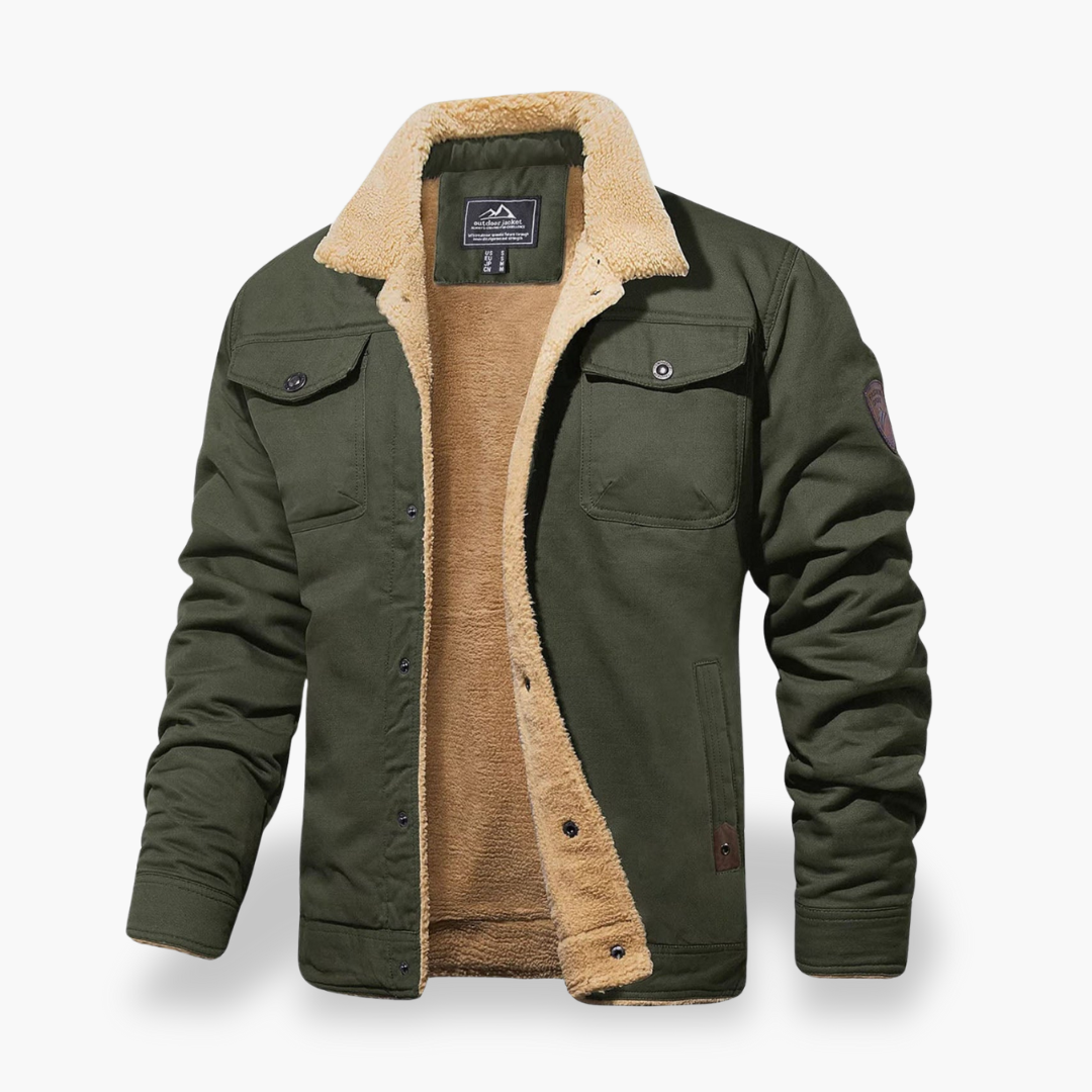 Men's Fleece Jacket with Multifunction Pockets and Sherpa Collar | Altivaro