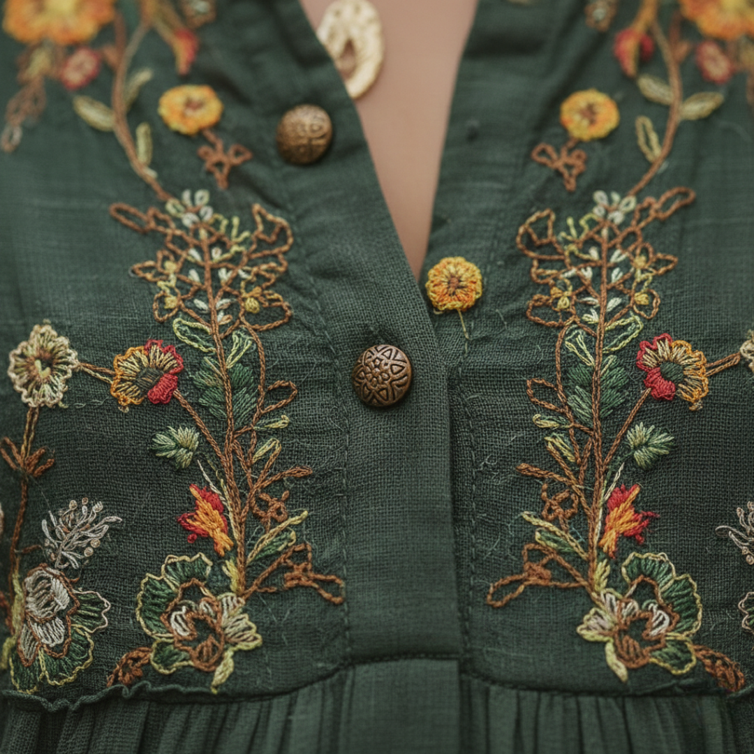 Embroidered Women's Boho Maxi Dress | Altivaro