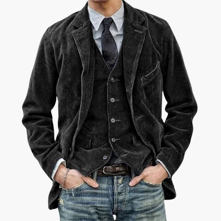 Giacca Uomo in Velluto a Coste con Gilet e Cravatta | Altivaro