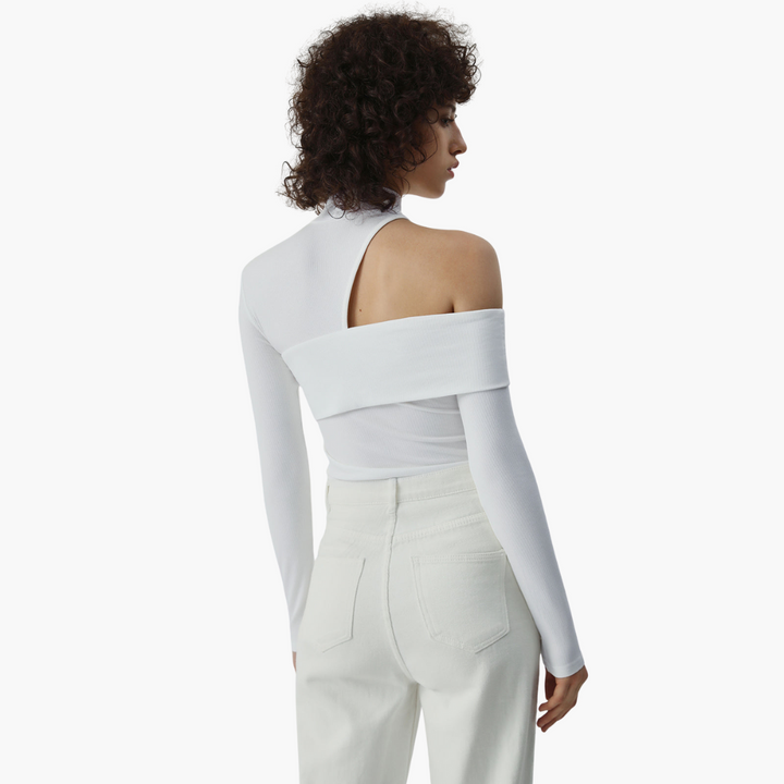 Maglia Donna Asimmetrica Elasticizzato Maniche Lunghe | Altivaro