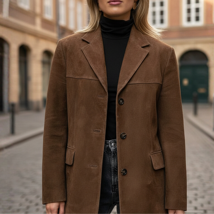 Damen Wildlederjacke mit Knöpfen | Altivaro