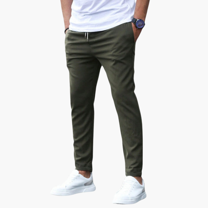 Pantaloni Uomo Casual Neri Slim Fit Cotone | Altivaro-Altivaro