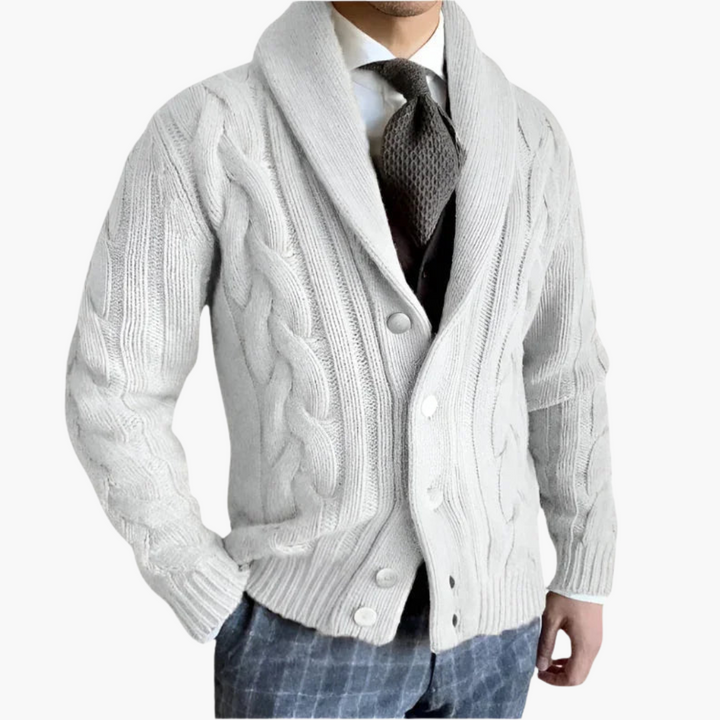 Cardigan Uomo con Motivo Intrecciato e Bottoni | Altivaro