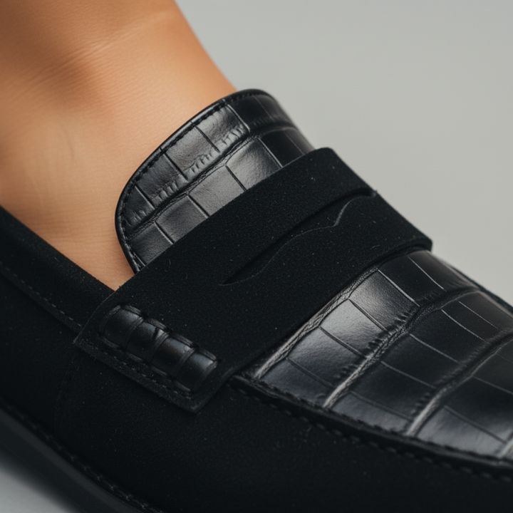 Orthopädische Mokassins Damen Geprägtes Leder | Altivaro