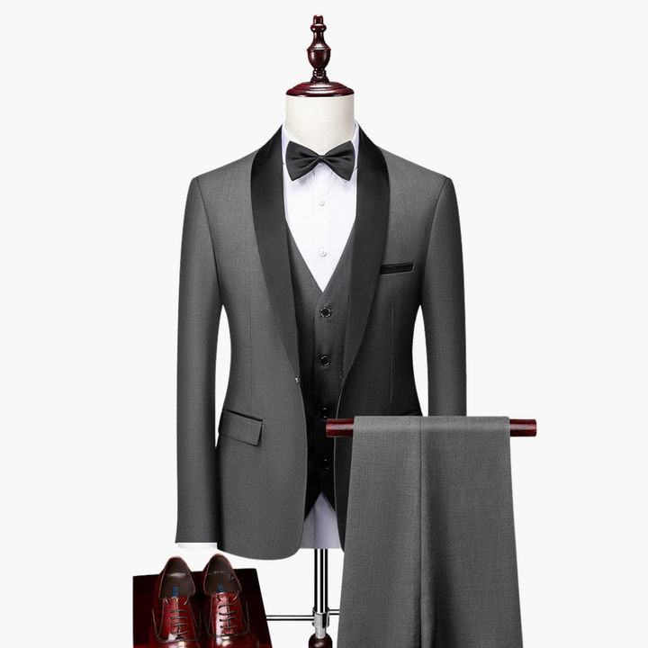 Smoking Uomo 3 Pezzi Cerimonia Slim Fit Raso | Altivaro