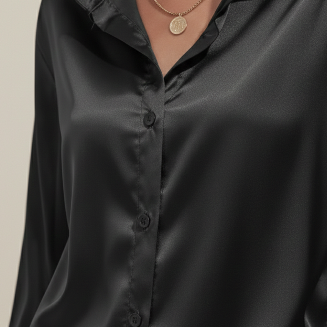 Camicia in Satin con Maniche Lunghe da Donna | Altivaro