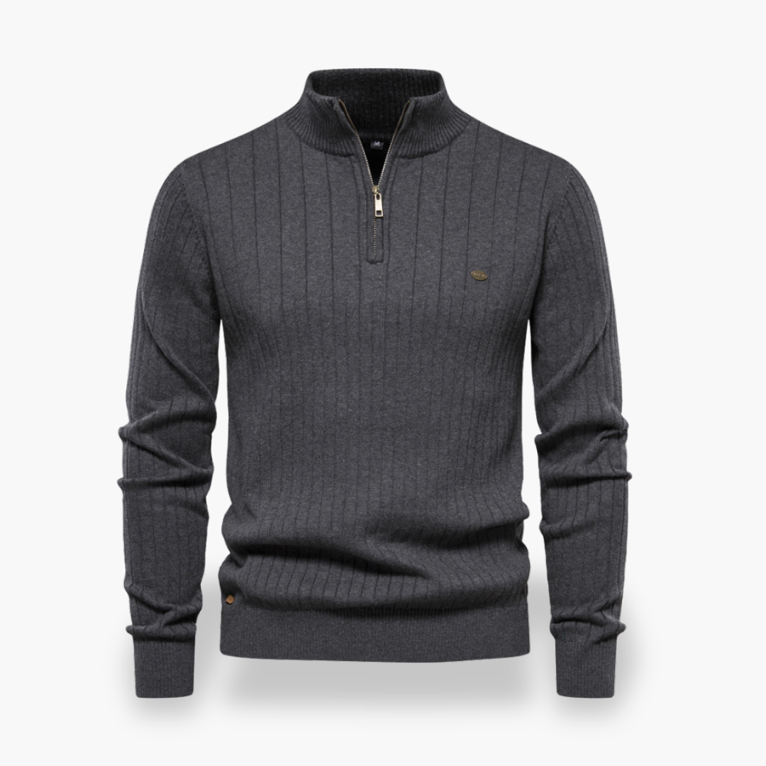 Maglione Uomo Lana Collo Alto Zip | Altivaro