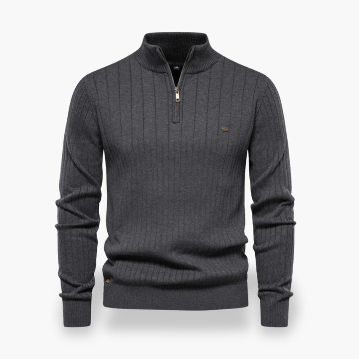 Maglione Uomo Lana Collo Alto Zip | Altivaro
