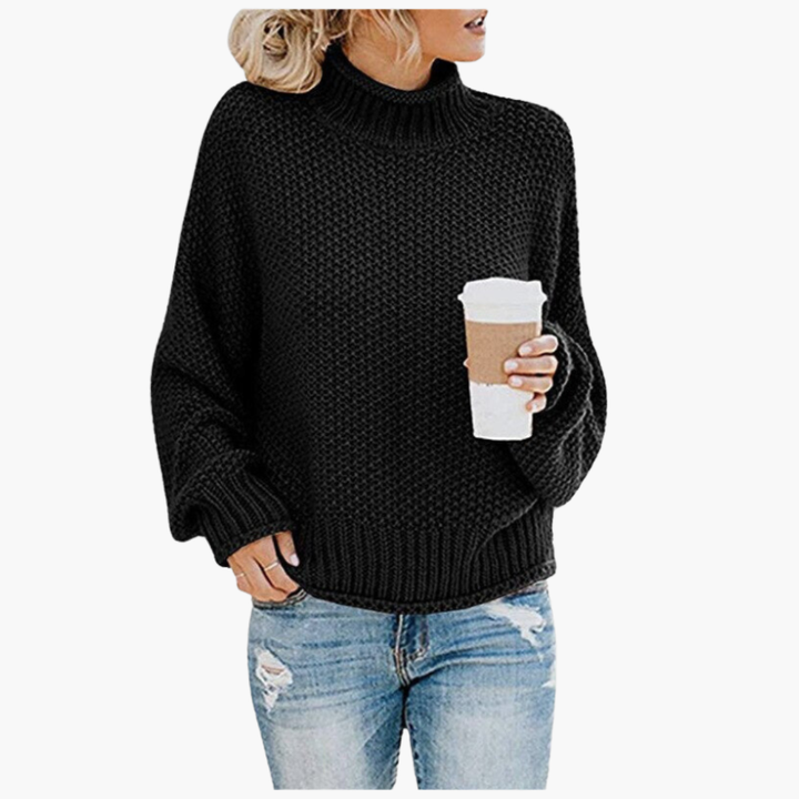 Maglione a Collo Alto Donna in Maglia Grossa Casual | Altivaro