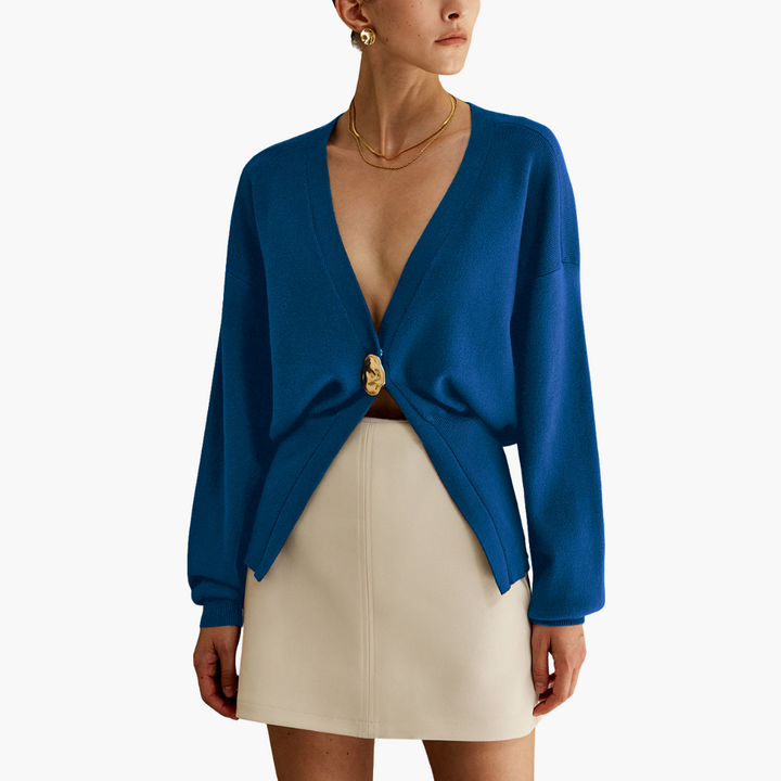 Women's Long Knit Cardigan with Front Closure | Altivaro