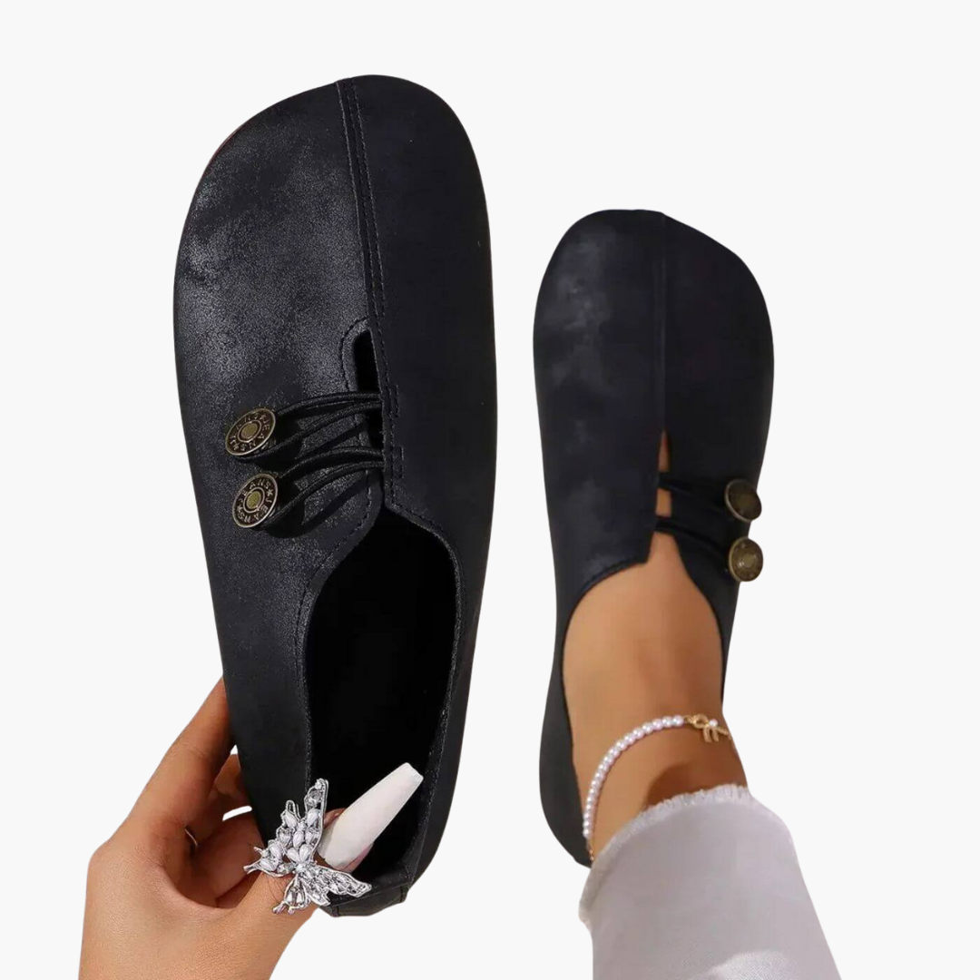 Scarpe Ortopediche Donna in Pelle con Corda e Bottoni | Altivaro