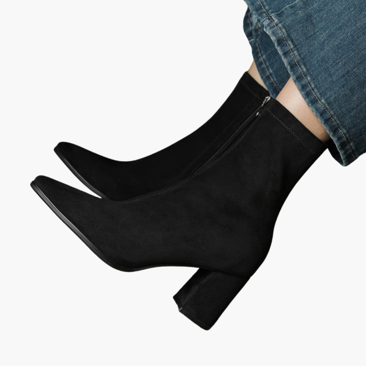 Orthopedic Suede Leather Boots with Heel for Women | Altivaro