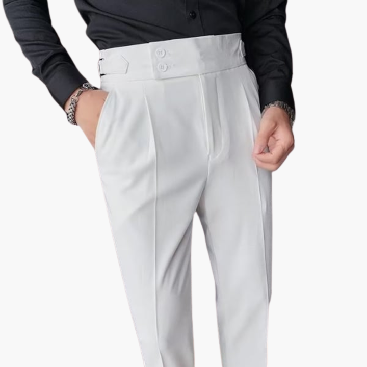 Pantaloni Eleganti Uomo con Pieghe e Bottoni | Altivaro
