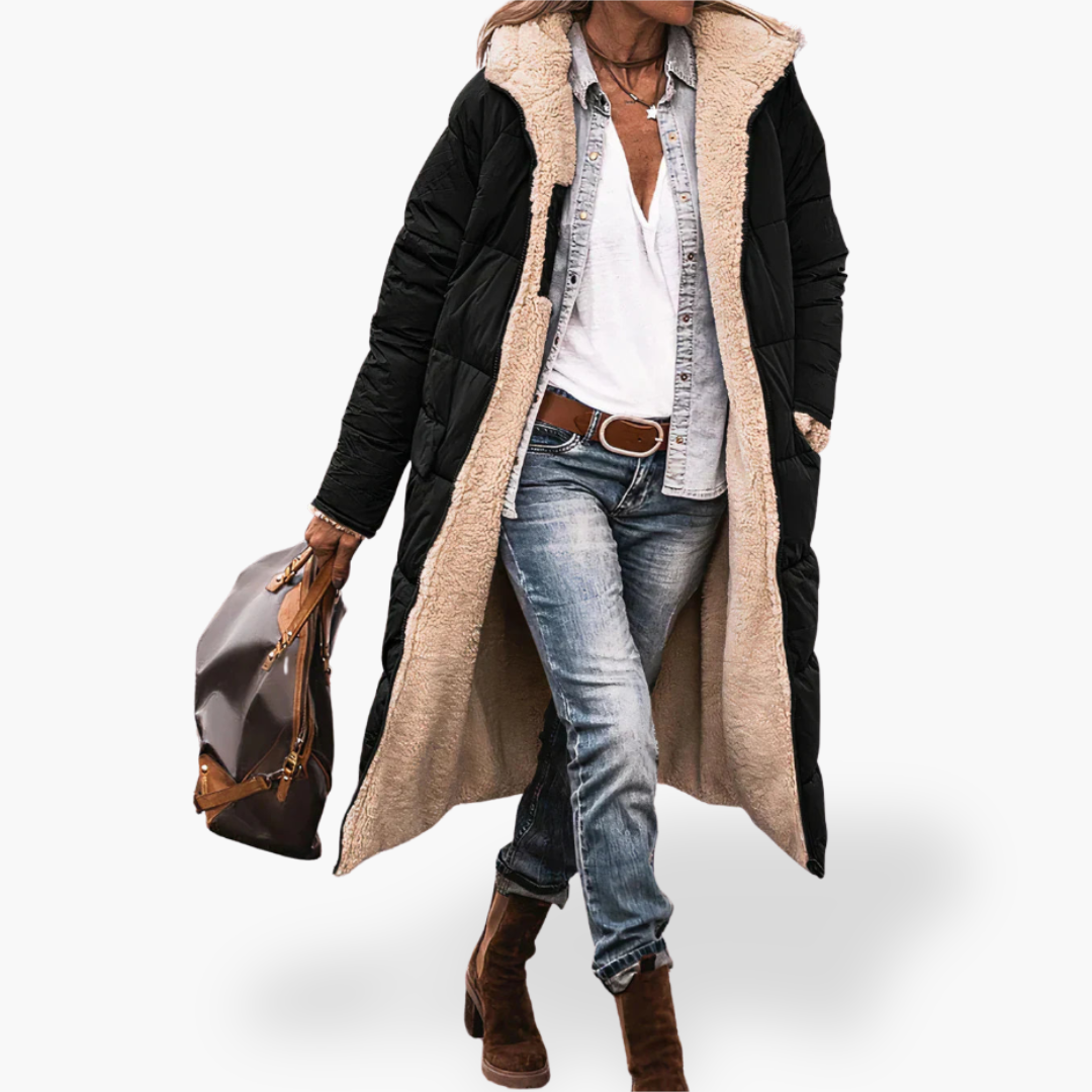 Giacca da donna Invernale Padded e Reversibile con Cappuccio e Pelliccia | Altivaro