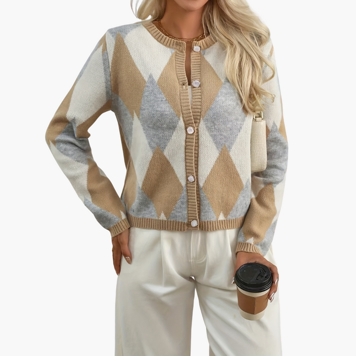 Cardigan Donna con Motivo Diamante | Altivaro