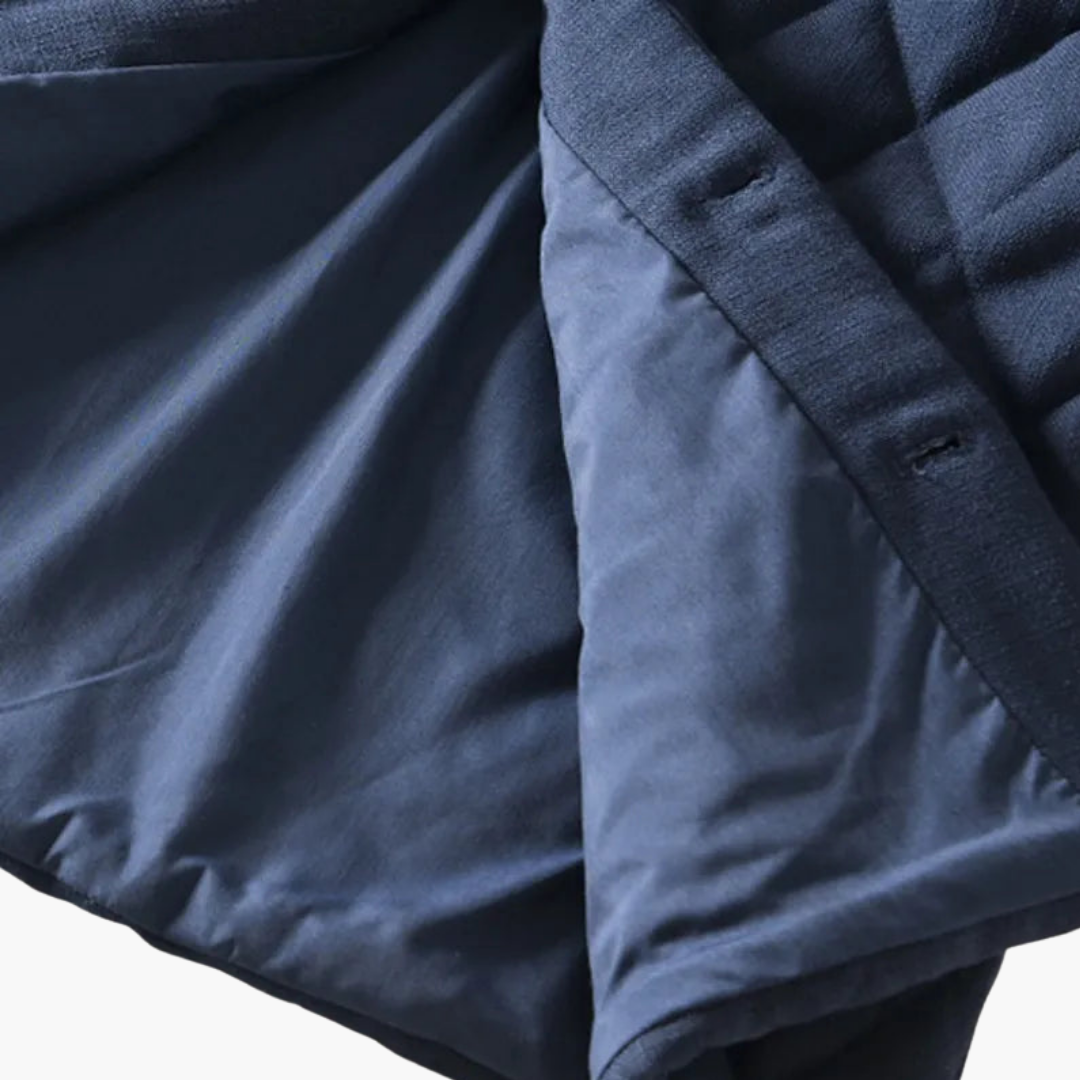Giacca trapuntata da uomo in cotone blu con bottoni | Altivaro-Altivaro