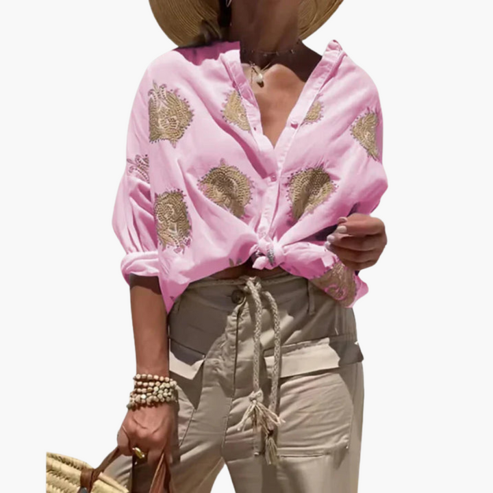 Camicia Donna Stampa Floreale Maniche Lunghe | Altivaro