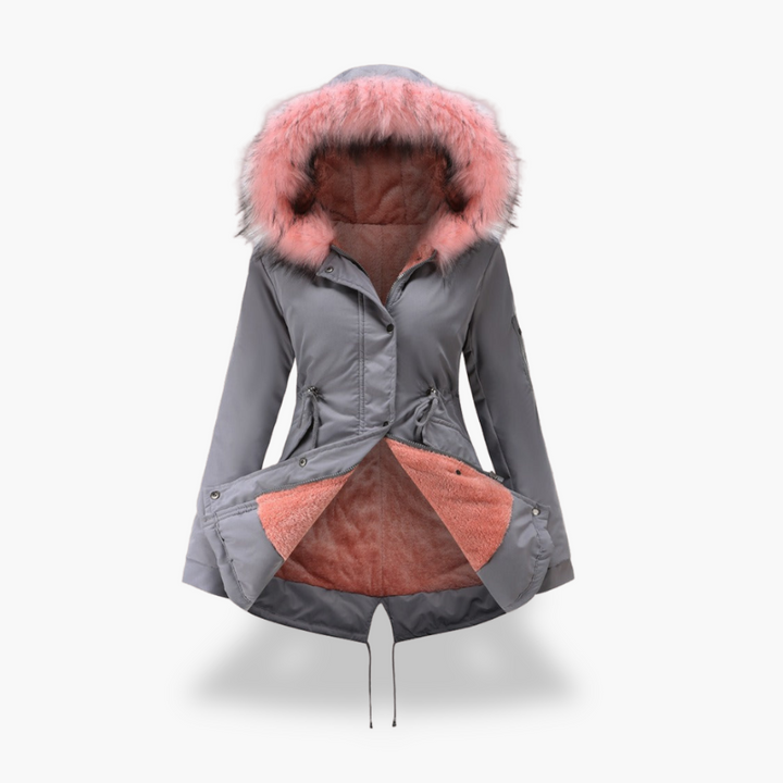 Giacca da Donna in Pile con Cappuccio e Pelliccia | Altivaro