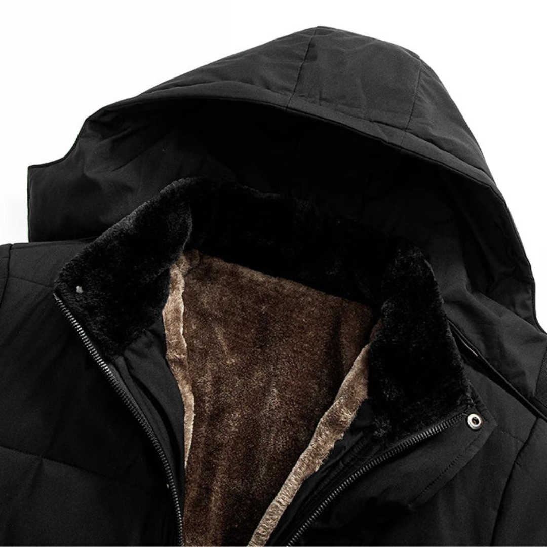 Herren Steppjacke mit Kapuze Stoff | Altivaro