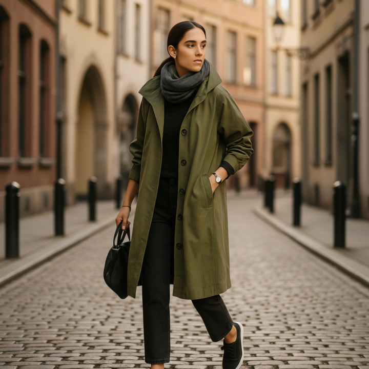 Trench Damen mit Kapuze und Taschen | Altivaro