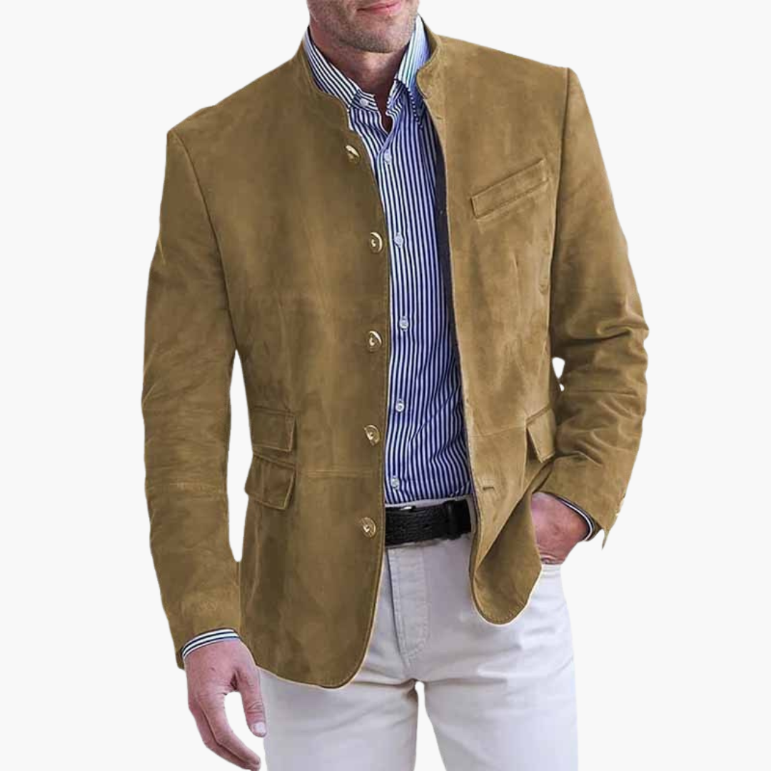 Giacca in Pelle Uomo Casual con Bottoni | Altivaro