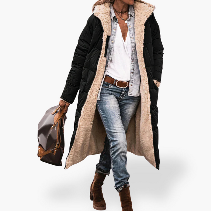 Giacca da donna Invernale Padded e Reversibile con Cappuccio e Pelliccia | Altivaro