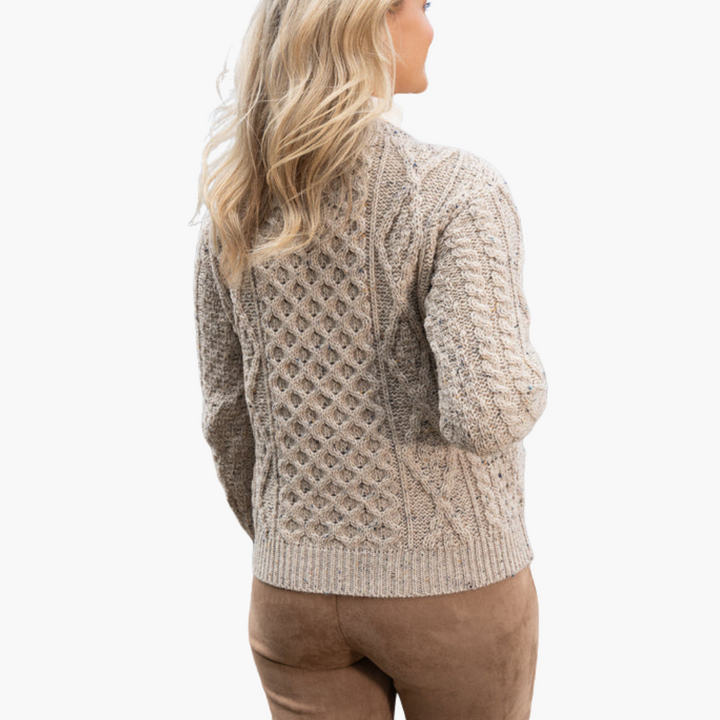 Cardigan Donna in Lino con Motivo Intrecciato e Bottoni | Altivaro