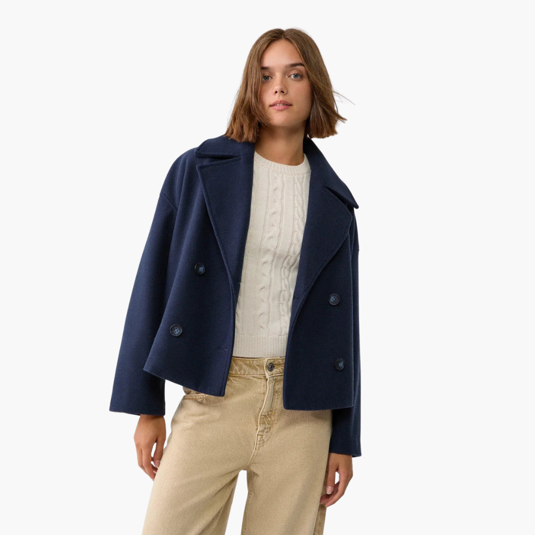 Cappotto corto donna doppiopetto in lana | Altivaro