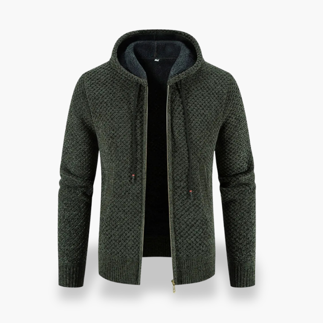 Felpa Uomo con Cappuccio e Zip a Motivo Geometrico | Altivaro