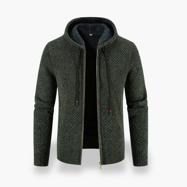 Felpa Uomo con Cappuccio e Zip a Motivo Geometrico | Altivaro
