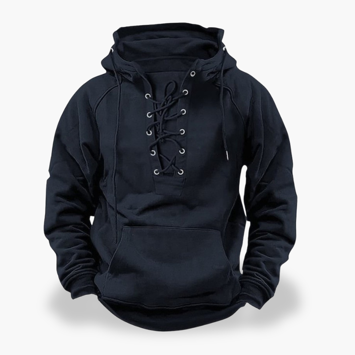 Men's Hoodie with Lace-Up Casual Hood | Altivaro